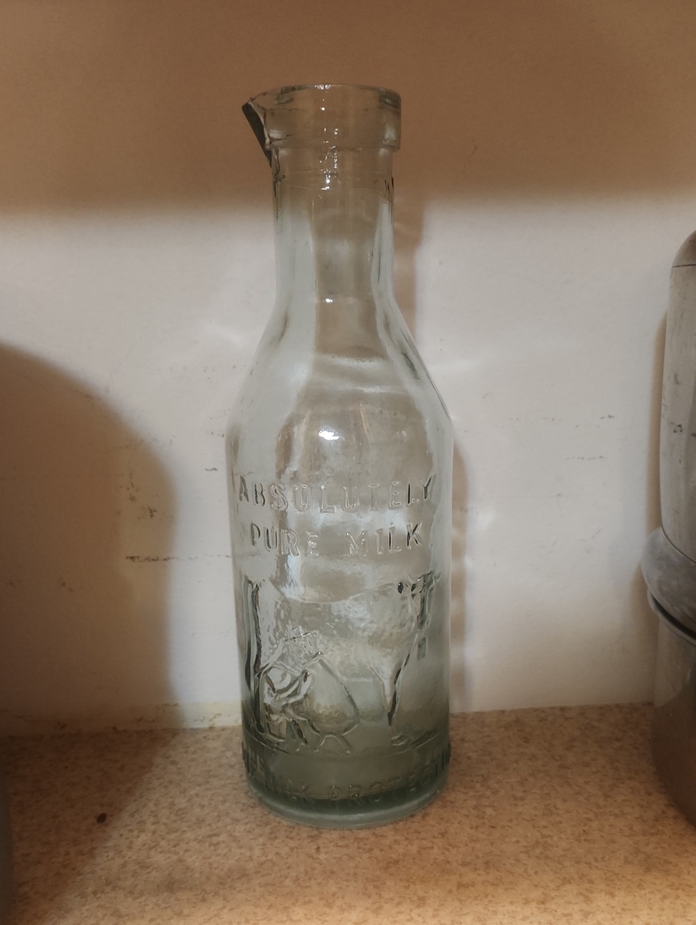 Clear Glass Milk Bottle Carafe - Decorative Home Dining Bottle